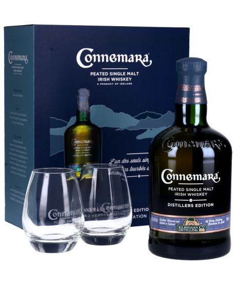 Connemara Distillers Edition Irish Whisky 43° Coffret + 2 Verres - Connemara  - Irlandais Whiskies & Bourbons Spiritueux - XO-Vin