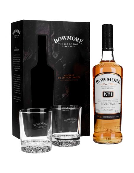 Bowmore N°1 Scotch Whisky Coffret + 2 Verres
